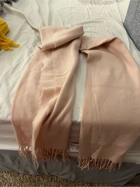 Soft Pink Women's Fringe Scarf - Lightweight Winter Accessory